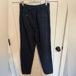 GAP Women's Pull-On Pants Size 4 Navy Herringbone High Rise Elastic Waist